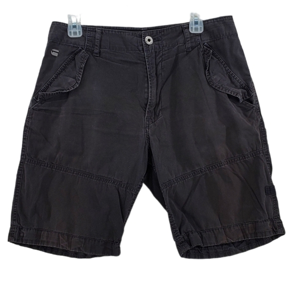G Star Raw Shorts Mens 30 Black Casual Distressed Grunge Patina Fade (31x8.5) - Picture 1 of 16